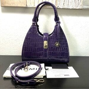 Brahmin Adrian VOLTAGE VIOLET SIRONA Leather Satchel Crossbody Shoulder Bag